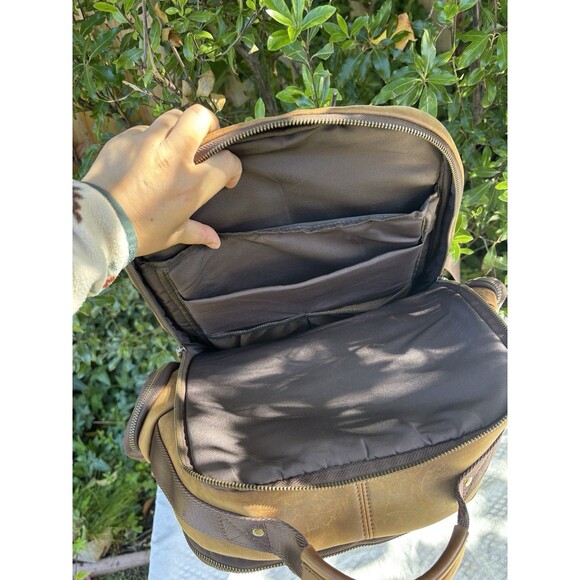 TIDING Full Grain Leather Backpack Travel Laptop Bag 15.6” Large Capacity Brown - Picture 15 of 16
